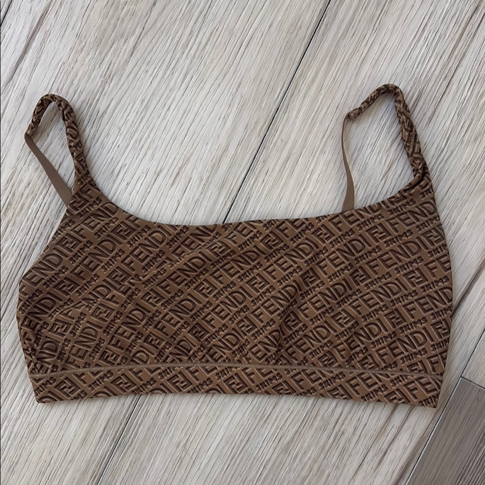 Fendi Skims Tan Logo Bralette